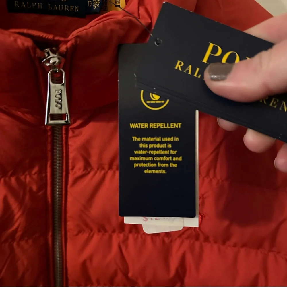 POLO|Ralph Lauren-Water Repellent Puffer Jacket in, “Brilliant Red”, Size XL,NWT - Picture 10 of 15